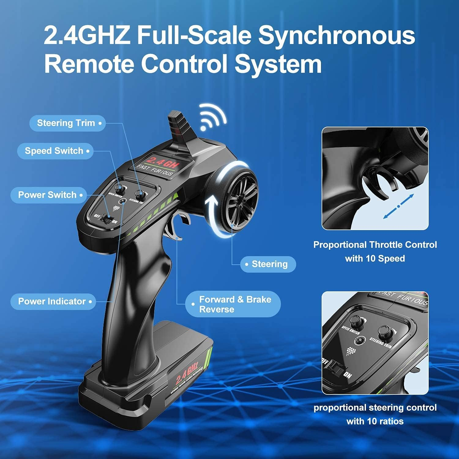 DEERC RC Car High Speed Remote Control Car for Kids Adults 1:18 Scale 30+ MPH 4WD off Road Monster Trucks,2.4Ghz All Terrain Toy Trucks with 2 Rechargeable Battery,40+ Min Play image number 4