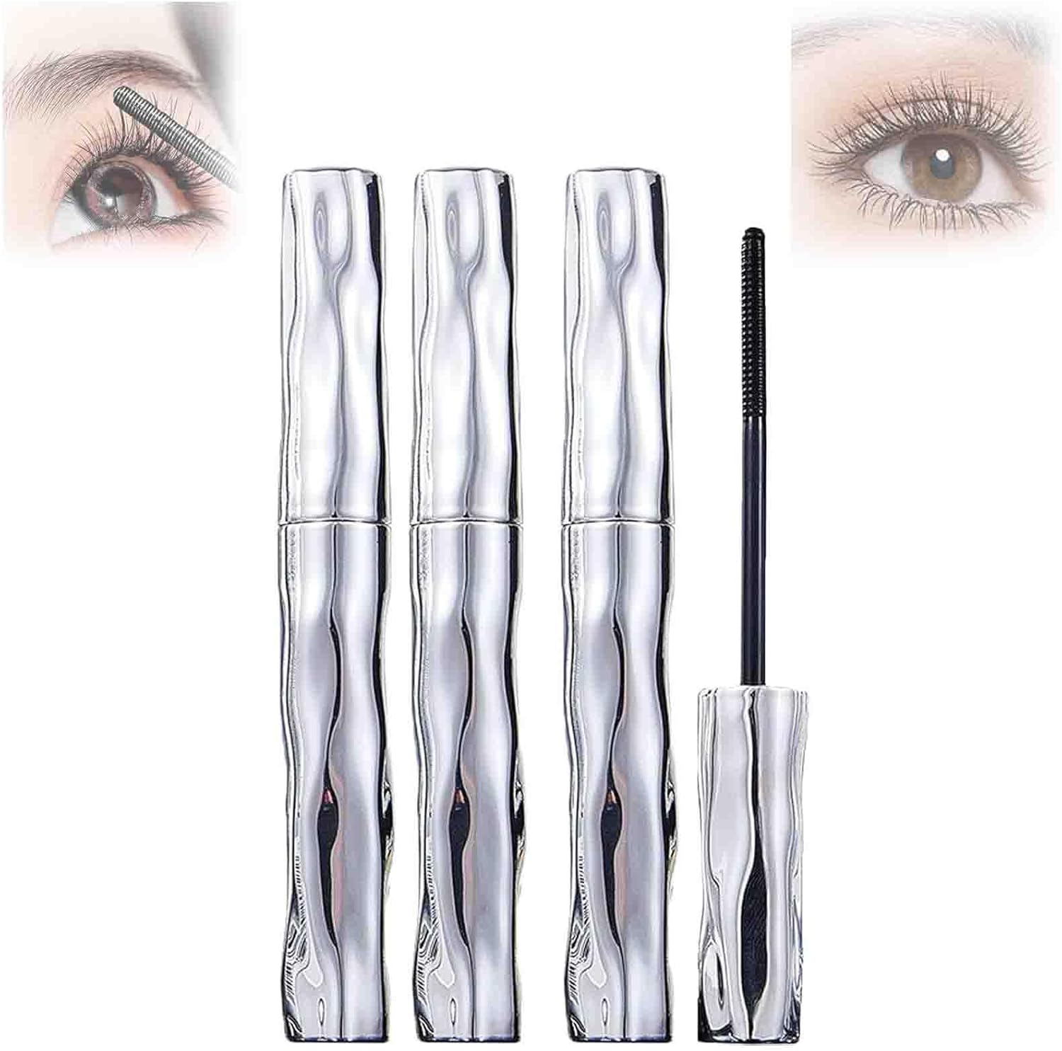 Steel Pipe Eyelash Primer,Steel Tube Eyelash Primer,Steel Tube Mascara Primer,Steel Tube Mascara Eyelash Primer,Waterproof & Sweat-Resistant Long-Lasting Curling Mascara,Waterproof Mascara (3Pcs)