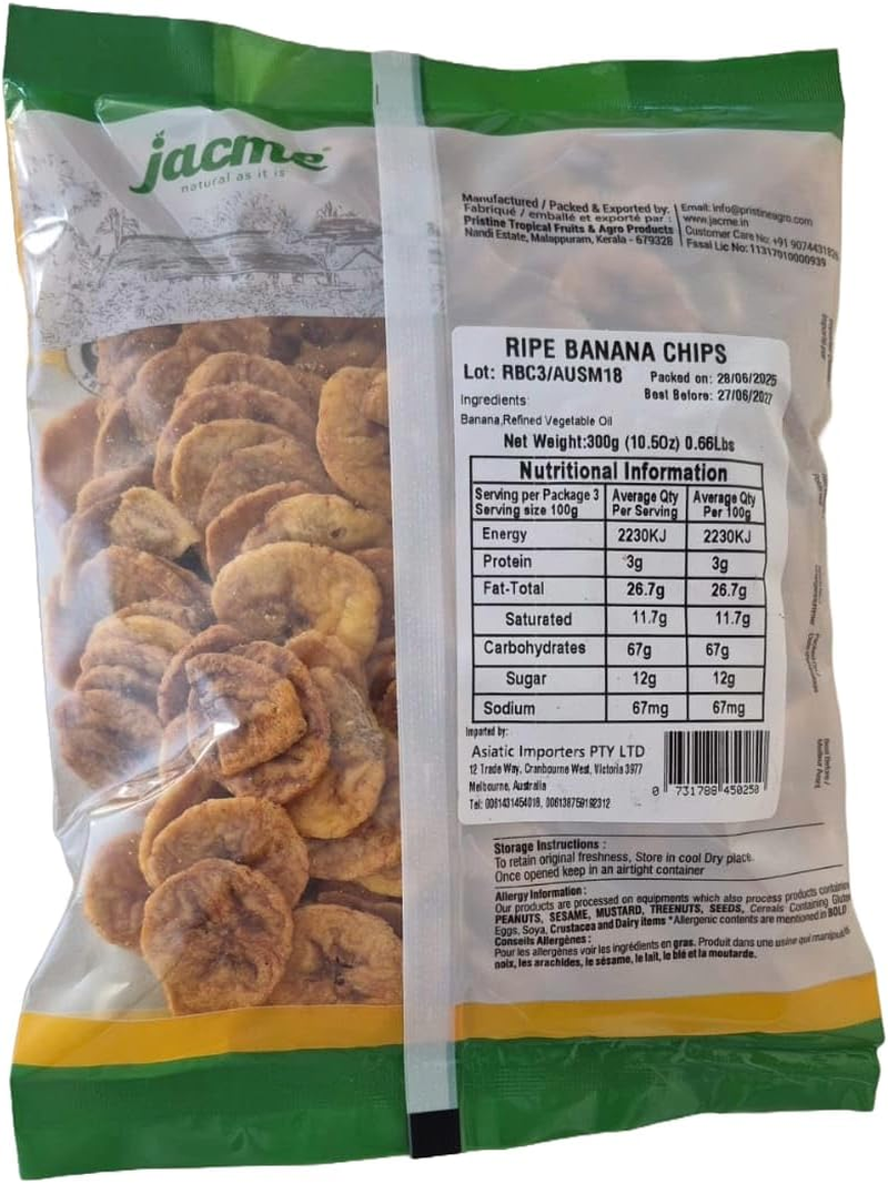 Jacme Sweet and Crispy Ripe Banana Chips- 300G image number 3