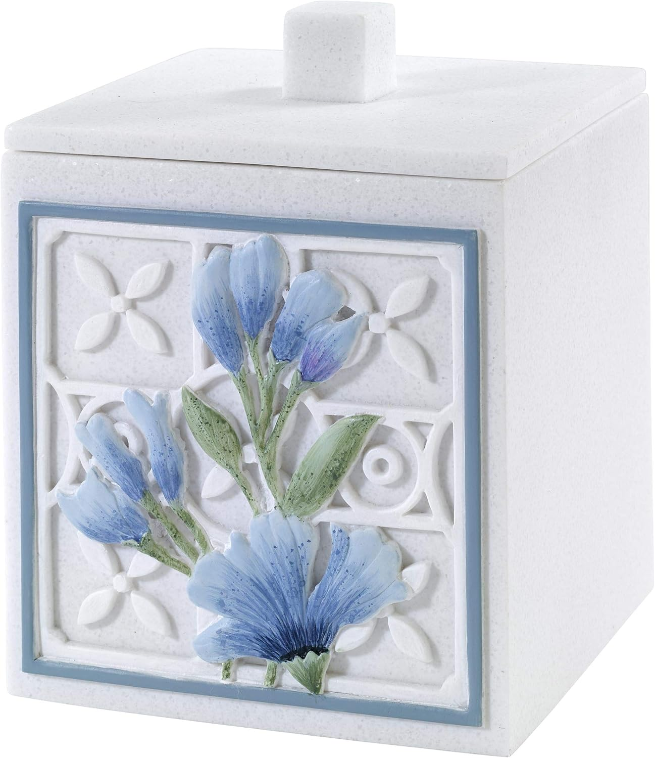 Avanti Linens - Covered Jar, D&eacute;cor for Bathroom or Kitchen, Garden Inspired Bathroom D&eacute;cor, Multipurpose (Garden View Collection)