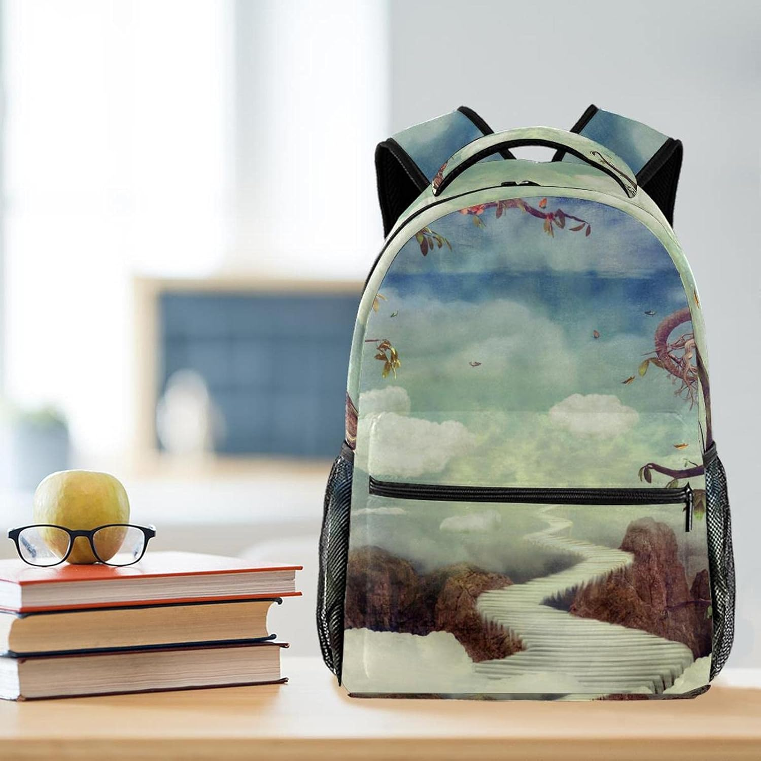 Fantastic Clouds in the Sky Backpack Students Shoulder Bags Travel Bag College School Tote Backpacks image number 4
