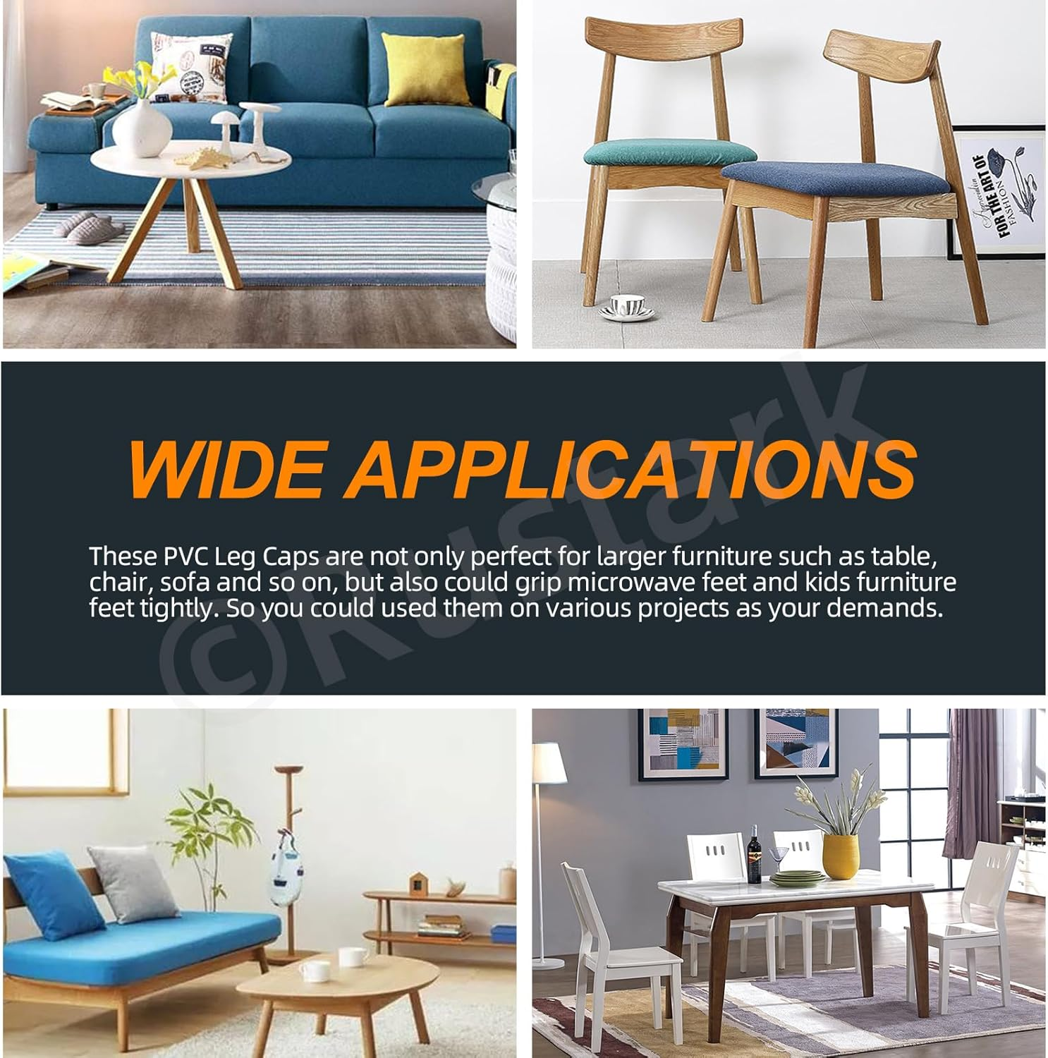 20Pcs 15Mmx30Mm Clear Oval Rubber Furniture Leg Caps Assortment Kit Anti-Slip Chair Leg Caps Furniture Floor Protectors Chair Leg Covers Chair Leg Foot Cover Feet Pads for Chair Table Sofa