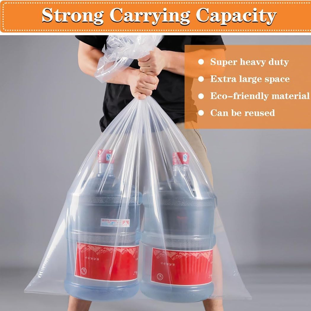 8 Pack 32X47 Inches Clear Plastic Storage Bags, Aufondof Giant Moving and Storage Bag Dustproof Large Storage Bags for Blanket Clothes and Big Plush Toys Luggage, Suitcase, Comforter, Clothes,Chair image number 2