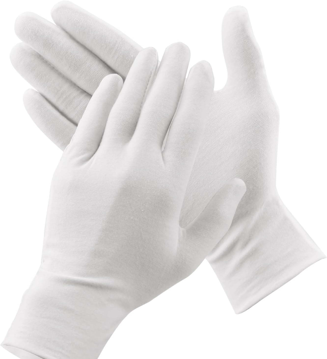 White Cotton Gloves,Cozy CORE Moisturizing Gloves Overnight for Dry Hand Moisturizing Cosmetic Eczema Hand Spa and Coin Jewelry Inspection, White Cotton Gloves for Men and Women,One Size Fit Most image number 2