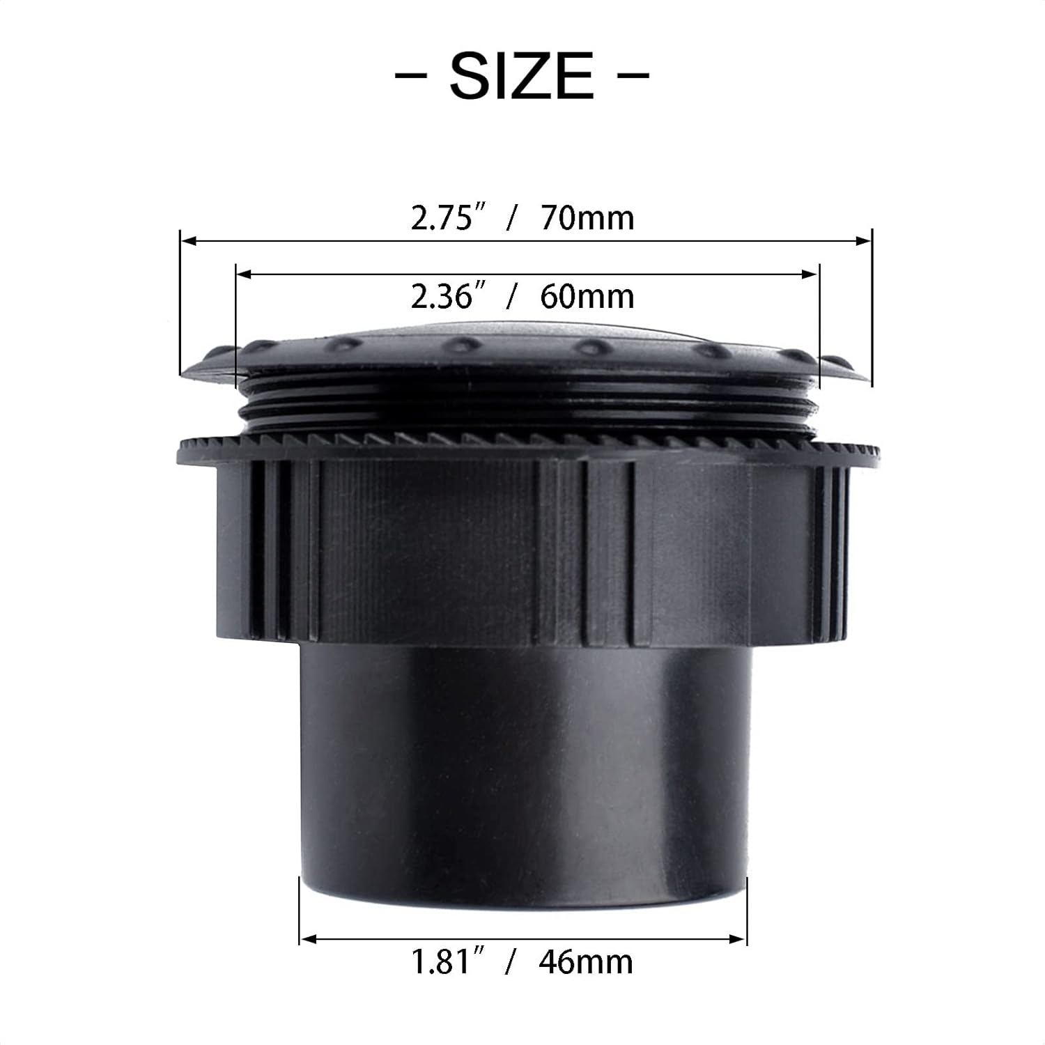 ALEOED 2 Pieces Dashboard Air Conditioning Deflector Outlet Vent Exhaust Grille Side Roof round Air Ventilation Outlet Black for Car RV ATV A/C 60Mm/2.3In image number 1