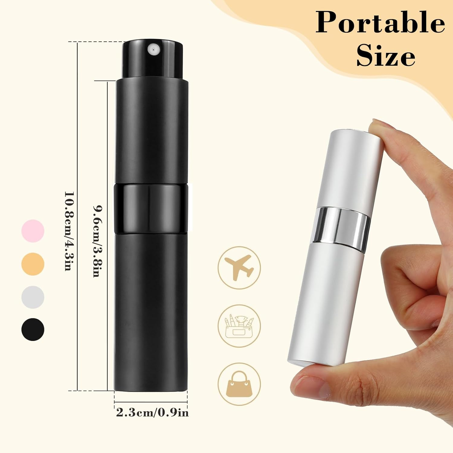 Refillable Mini Perfume Atomiser, 8 Ml, Set of 4, Leak-Proof & Refillable, Pocket Dispenser for on the Go with Pipette, High-Quality Aluminium (Travel, Fitness, Everyday) - Elegant & Splash-Proof image number 5