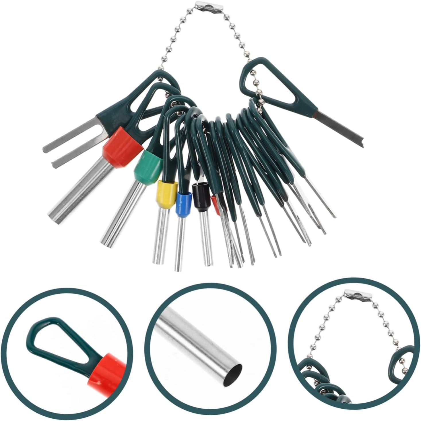 Alipis 18Pcs Car Wire Terminal Tool Kit Pin Extractor Set Auto Electrical Connector Pin Release for Automotive Wiring Harness Repair image number 3