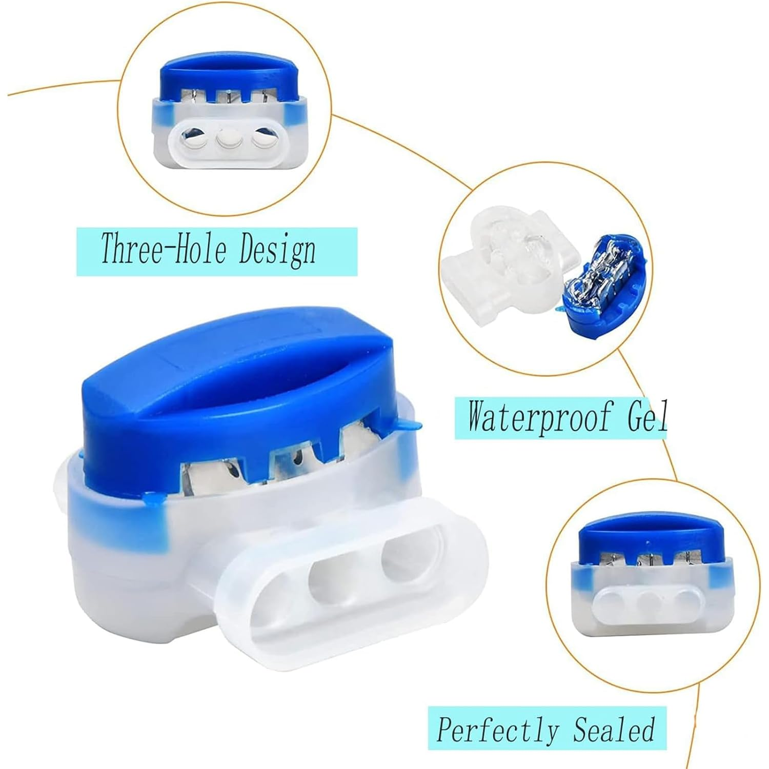 Cable Connector, Electrical Wire Connectors for Lawn Mowers, Irrigation Applications (30Pcs) image number 3