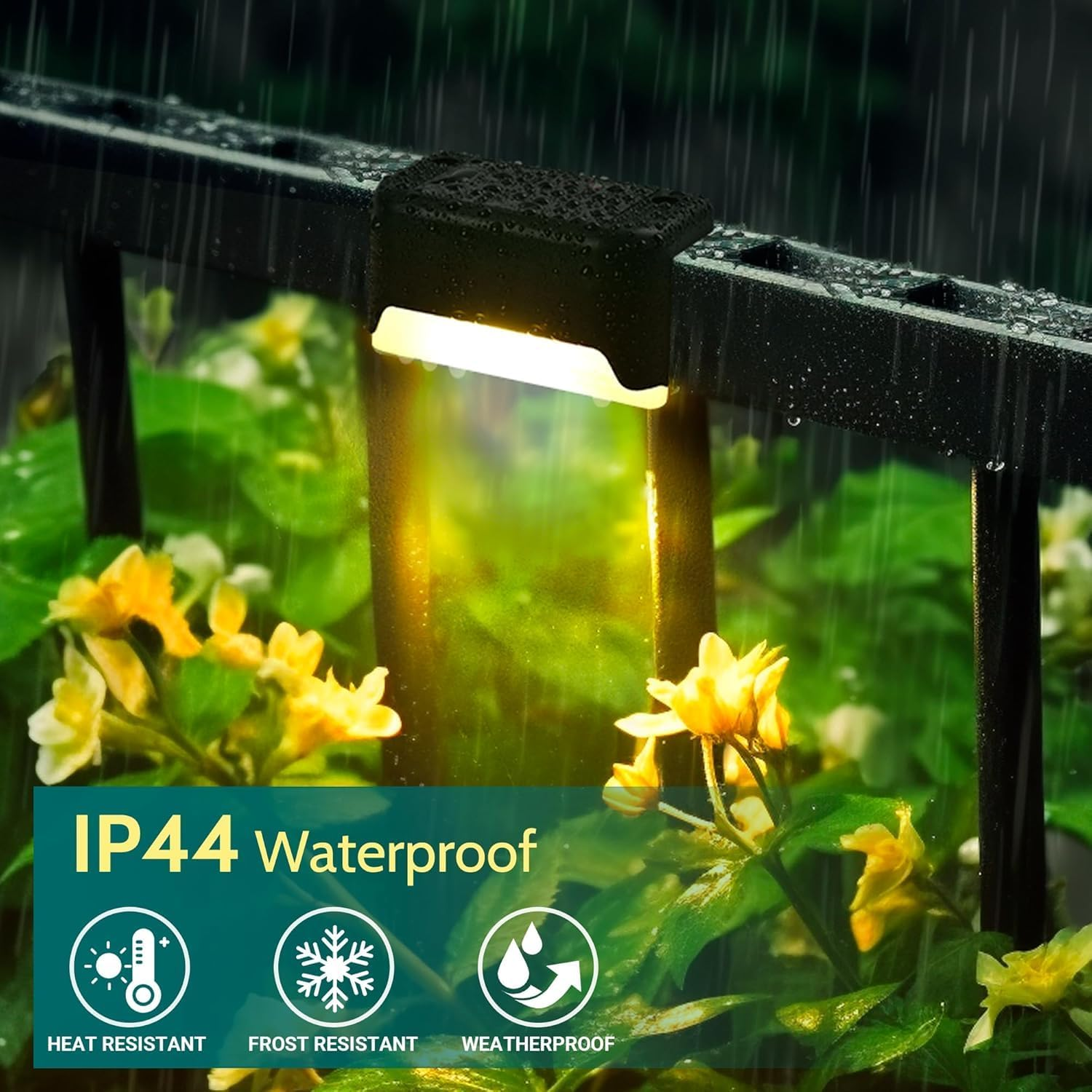 Lylilidy Solar Deck Lights 16 Pack, Outdoor Step Lights LED Waterproof Patio Decor Lights for Railing, Stairs, Fence, Post, Yard and Driveway, Warm White image number 6