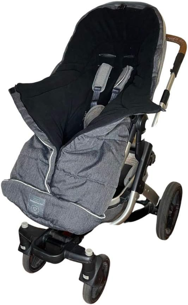 Universal Fit Fleece Footmuff (Linear Blue/Black)