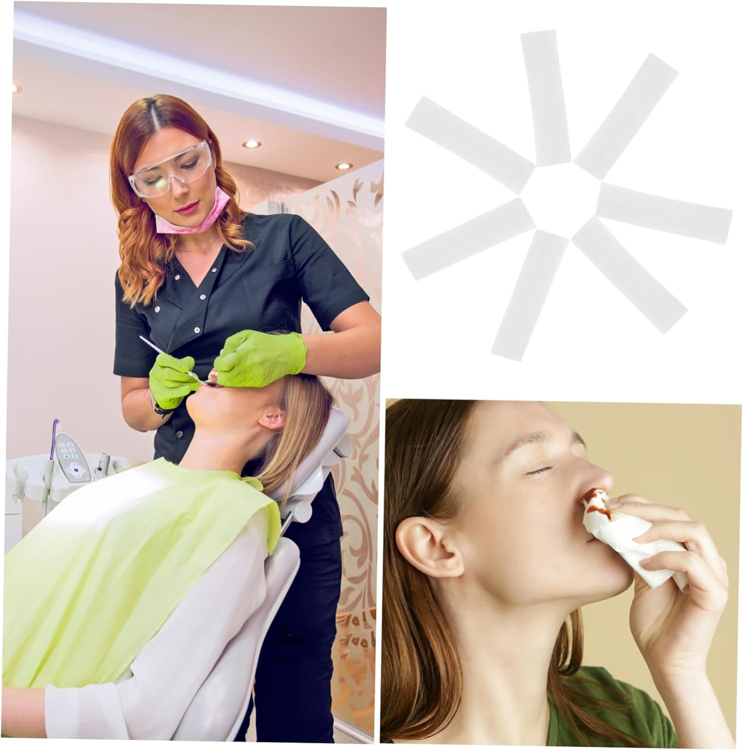 50Pcs Highly Absorbent Cotton Rolls for Dental Use Cotton Bag for Oral Care and Nose Bleeds image number 3