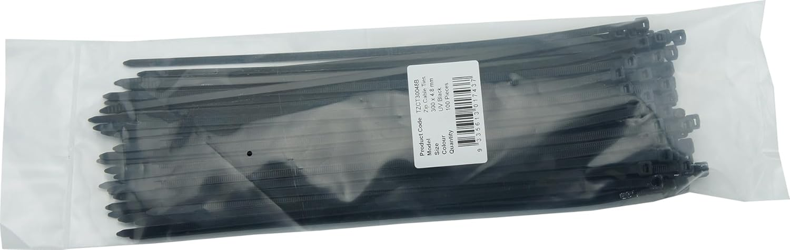 Cable Tie, 300X4.8Mm, Black, 100/Bag