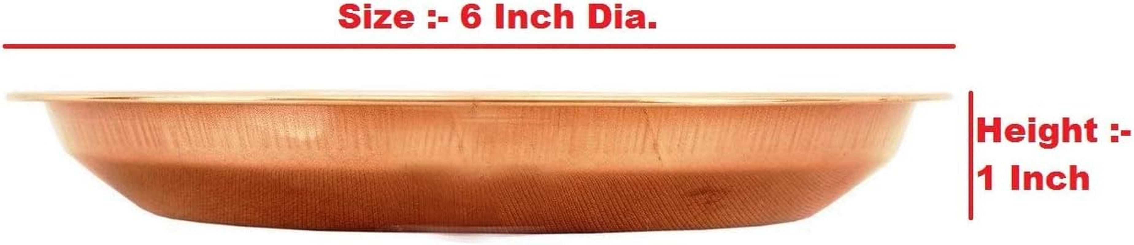 Aashita Creations Copper Pooja Thali Plate | 1 Pcs | Brown | Thali/Tarbhan for God Puja Spiritual Gift Item (6 Inch Dia) image number 1