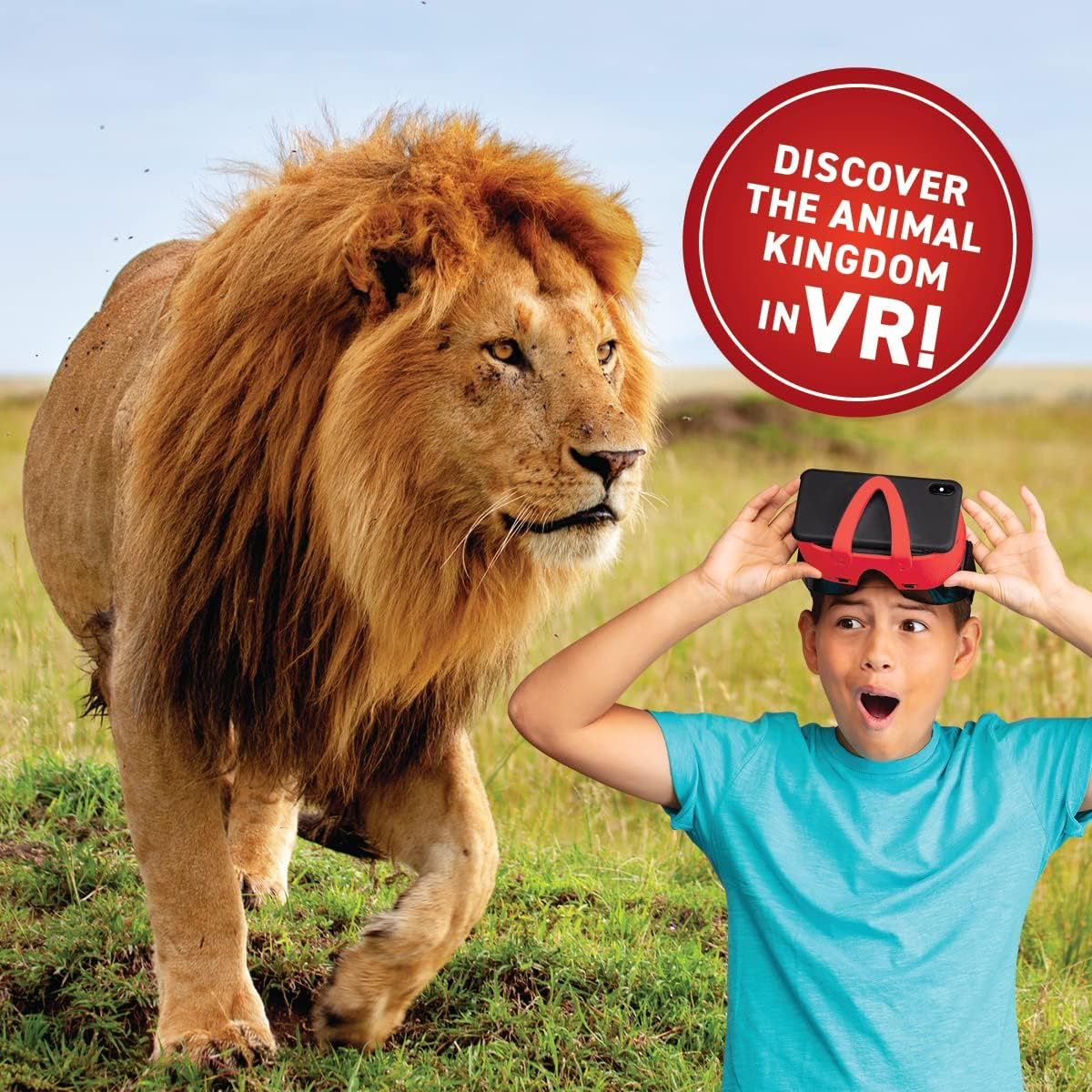 Abacus Brands VR Gift Box - Animals! &ndash; Virtual Reality Kids Science Kit, Book and Interactive Learning Activity Set, Ages 8+ (Full Version - Includes Goggles) image number 1