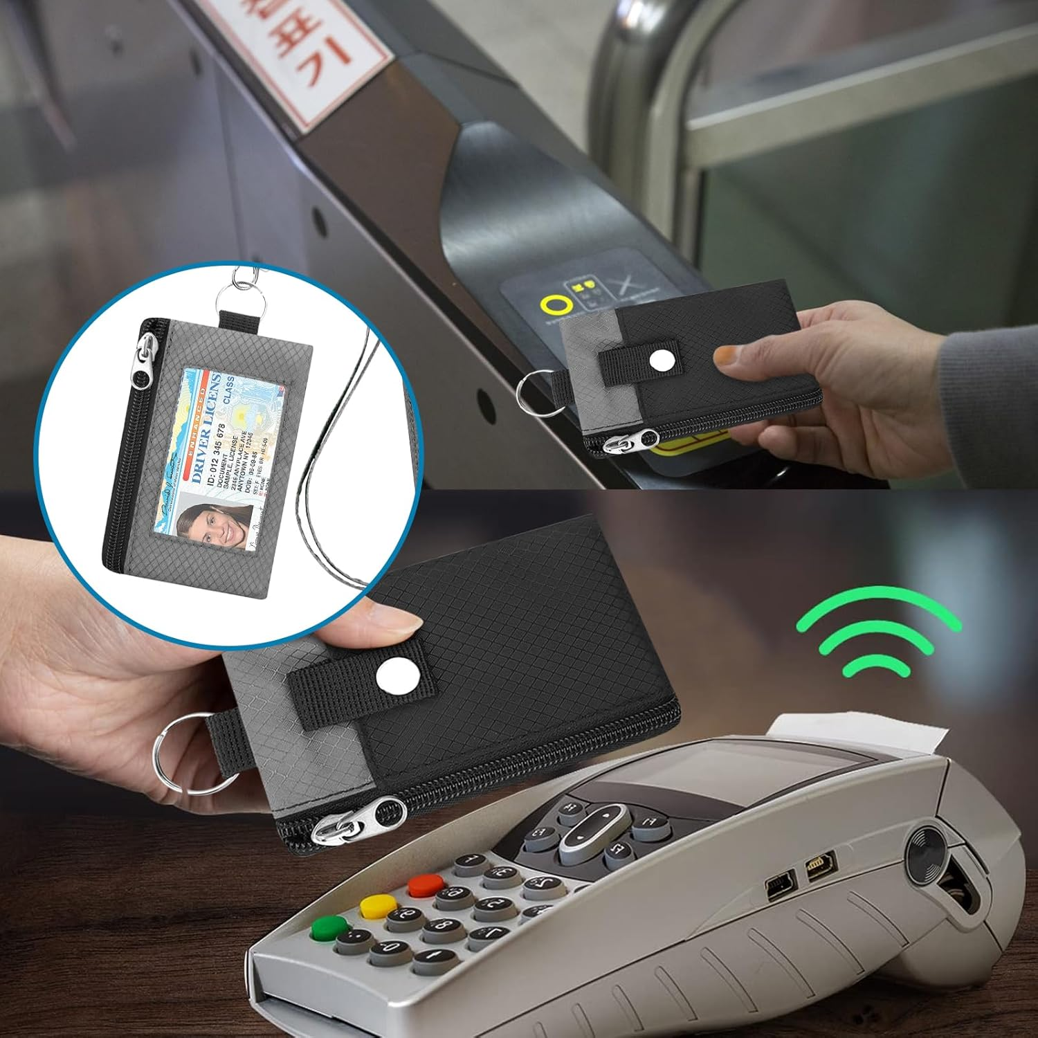 Neck Pouch with RFID Protection, Anti-Theft Unisex Travel Purse, Waterproof Black Mobile Phone Shoulder Bag, Men'S Passport Bag for Travel, for Passport, Credit Cards, Money Cards, Cash (Black) image number 2