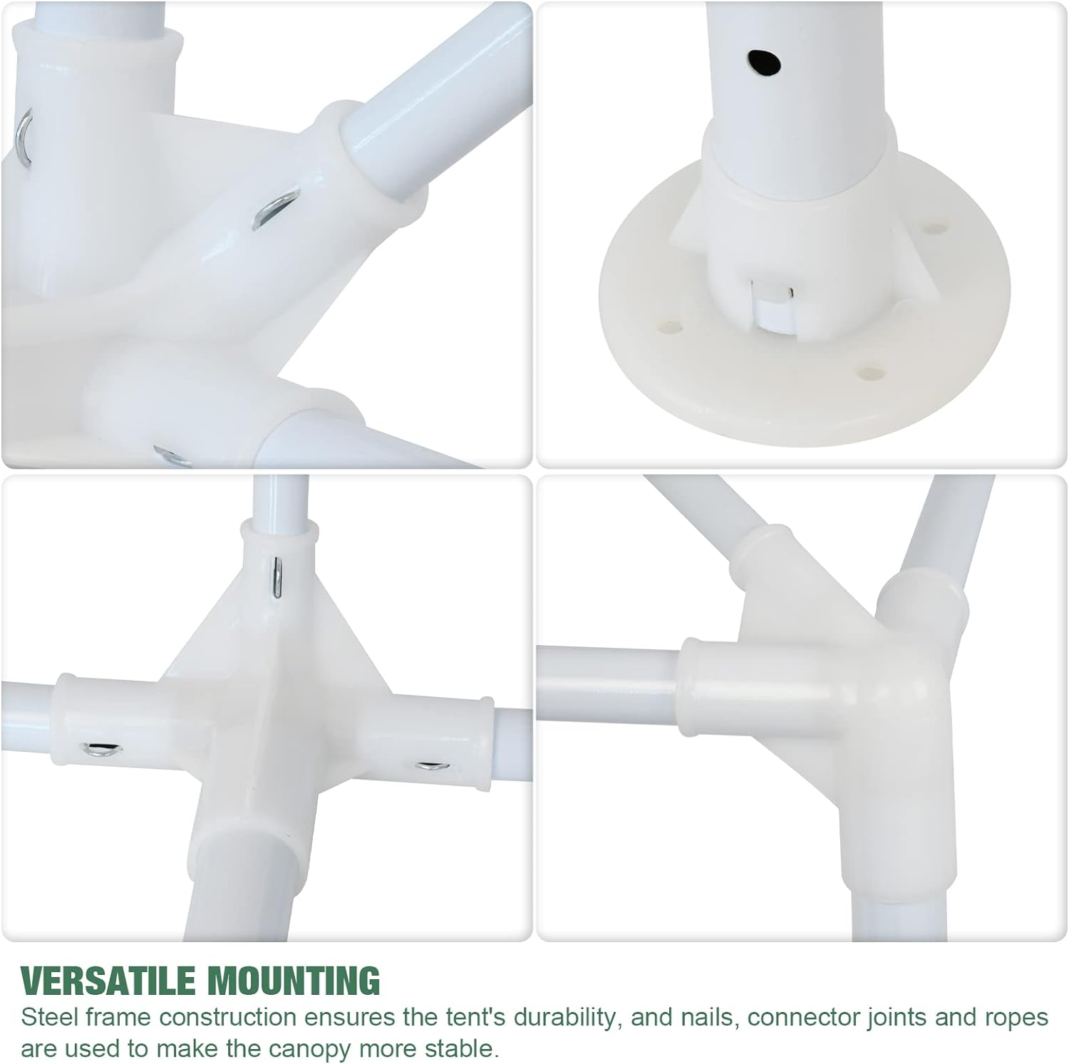 ADVWIN 3X6 Marquee Gazebo, Waterproof Canopy Tent Sidewall with Clear Window, White Garden Shed for Garden Patio Party Wedding image number 6