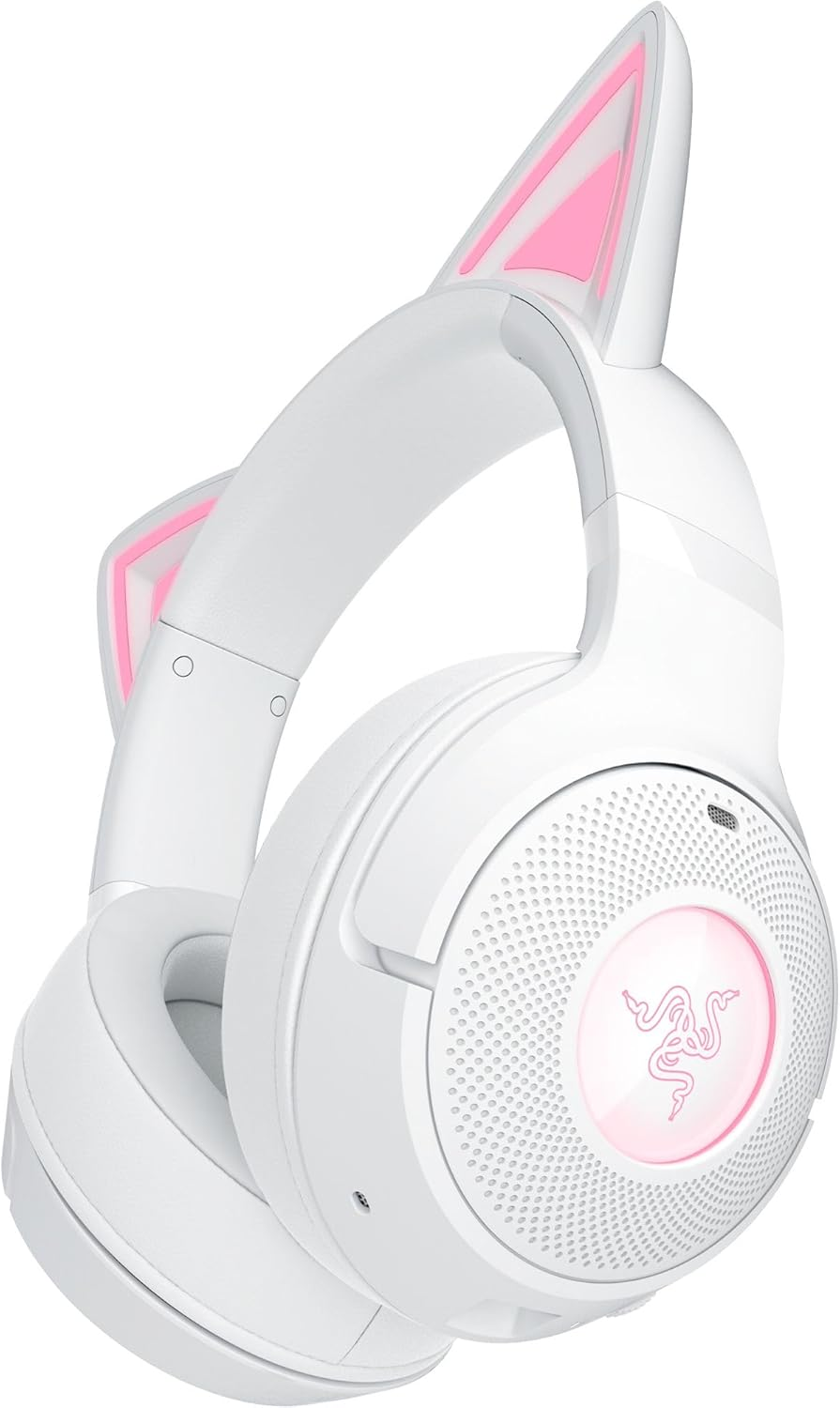 Razer Kraken Kitty V2 BT White Wireless Gaming Headset for Gaming & Chat Distribution That Shows Your Personality with Cats with Lighting, Bluetooth, Low Latency, Gaming Mode, Lightweight, 11.6 Oz