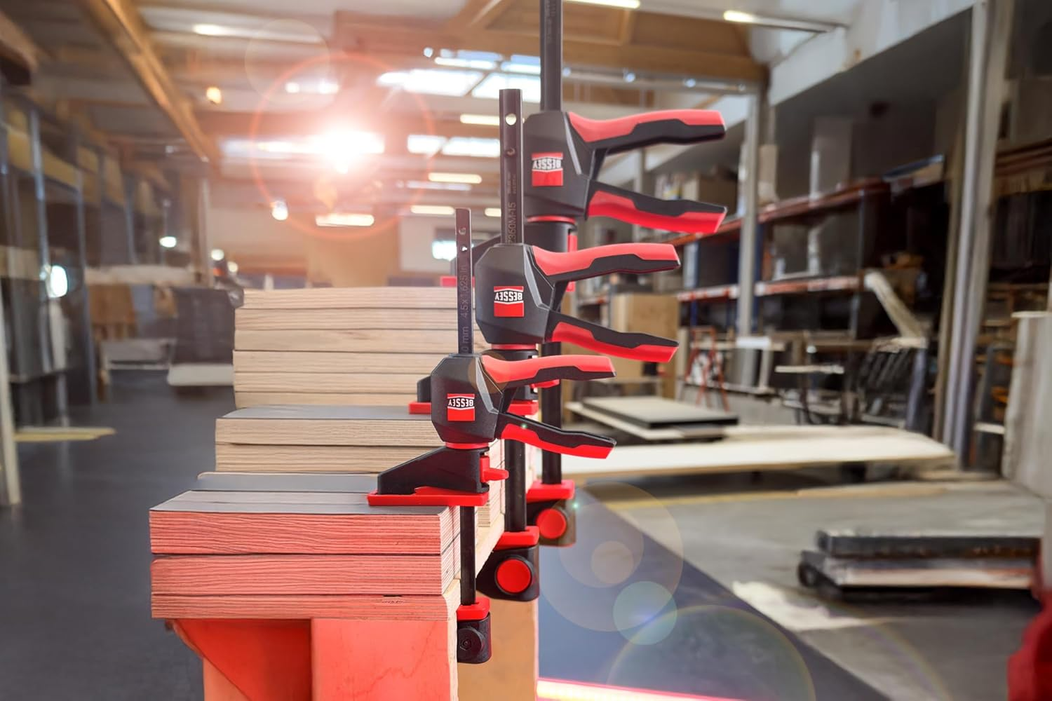 BESSEY EZ360M-15 Single-Handed Clamp with Rotating Handle, Span 150 Mm, Projection 60 Mm, Easy Overhead Work, Innovative 360&deg; Rotating Mechanism, Weight 0.41 Kg image number 1