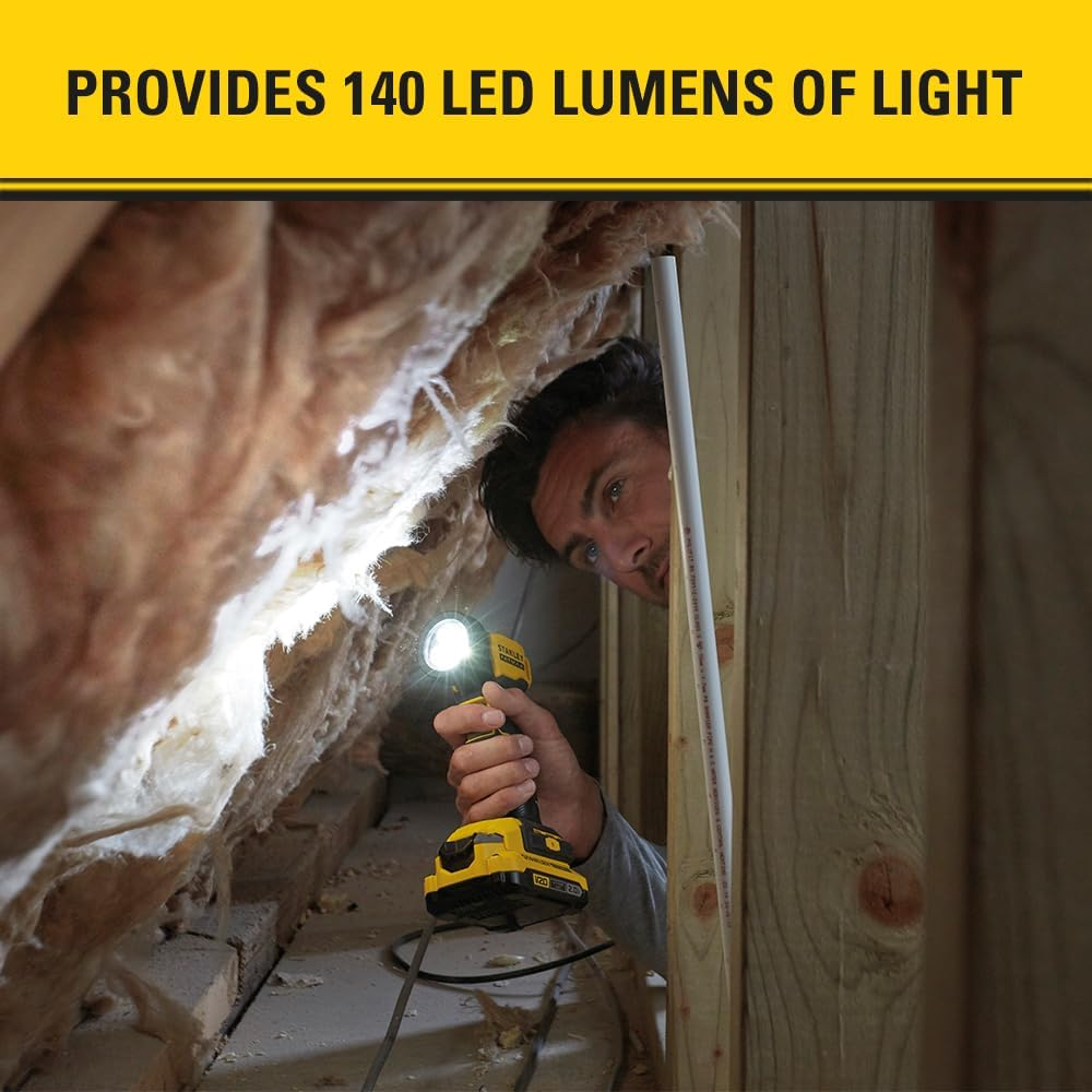 STANLEY FATMAX V20 | 18V LED Torch - Bright 140 Lumens of Light, Pivoting Head, Torch Only image number 4