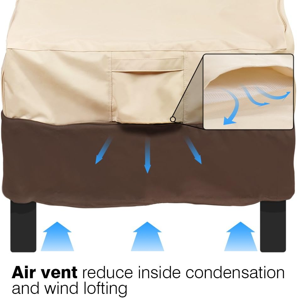 Vailge Patio Chair Covers, Lounge Deep Seat Cover, Heavy Duty and Waterproof Outdoor Lawn Patio Furniture Covers ( 2 Pack - Large, Beige & Brown) . image number 5