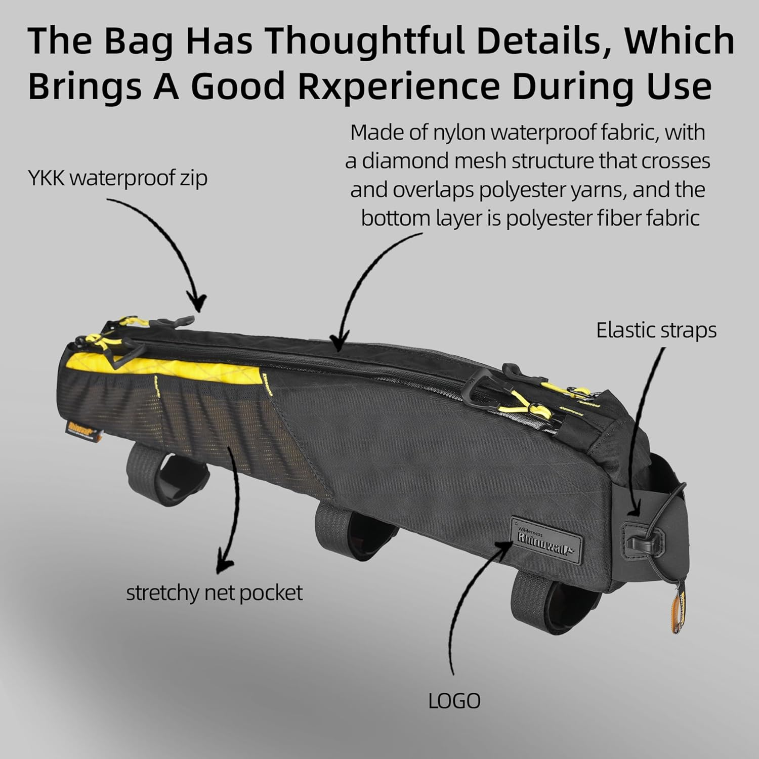 Rhinowalk Bike Top Tube Bag Bike Frame Bag 2.1L Waterproof Bicycle Bag Professional Cycling Accessories for Mountain Road Bike(Large) image number 3