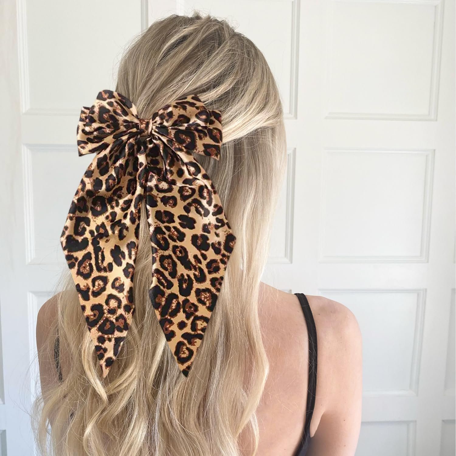 1 Leopard Print Hair Clip and 1 Leopard Print Hair Scrunchie Vintage Hair Accessories Elee Hair Clips Satin Hair Clips Hair Accessories image number 3