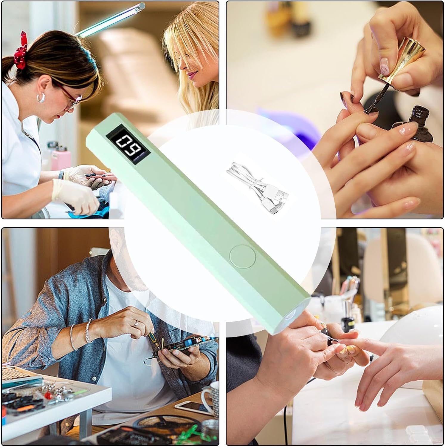 Gel Nail Lamp - Polish Gel Light UV LED Dryer | LED Nail Lamp | Manicure Lamp Portable | UV Nail Lamp for Gel Nails | USB Charging Nail Dryer Manicure Curing Device for Home Shops Beauty Salon image number 4