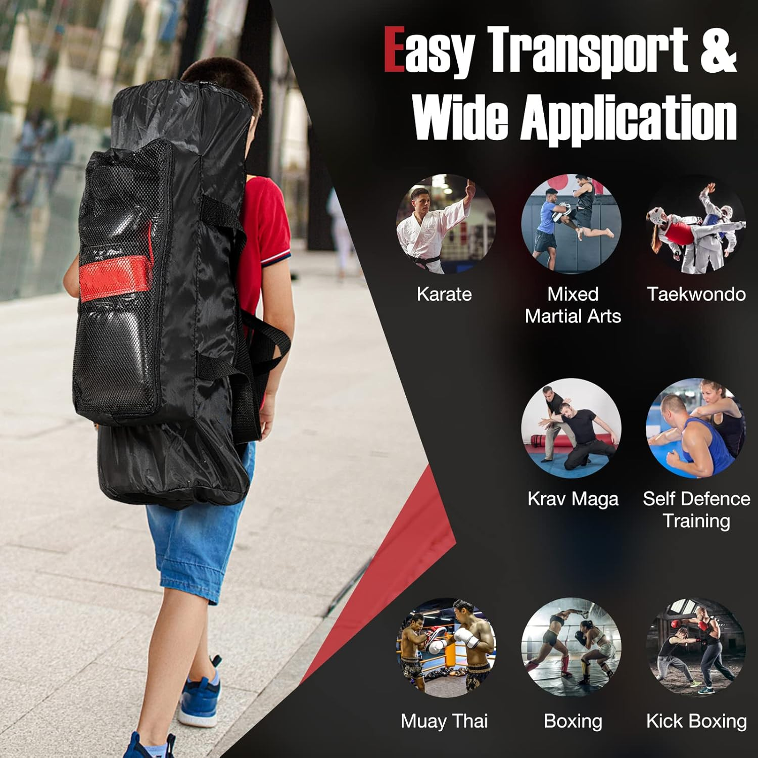 Costway Kids Hanging Punching Bag Set, 5 Kg Youth Boxing Bag W/Punch Gloves, Hand Wraps & Storage Bag, Replaceable Stuffing, Training in Karate, Kick Boxing, Taekwondo, Suitable for 3+ Boys & Girls image number 2