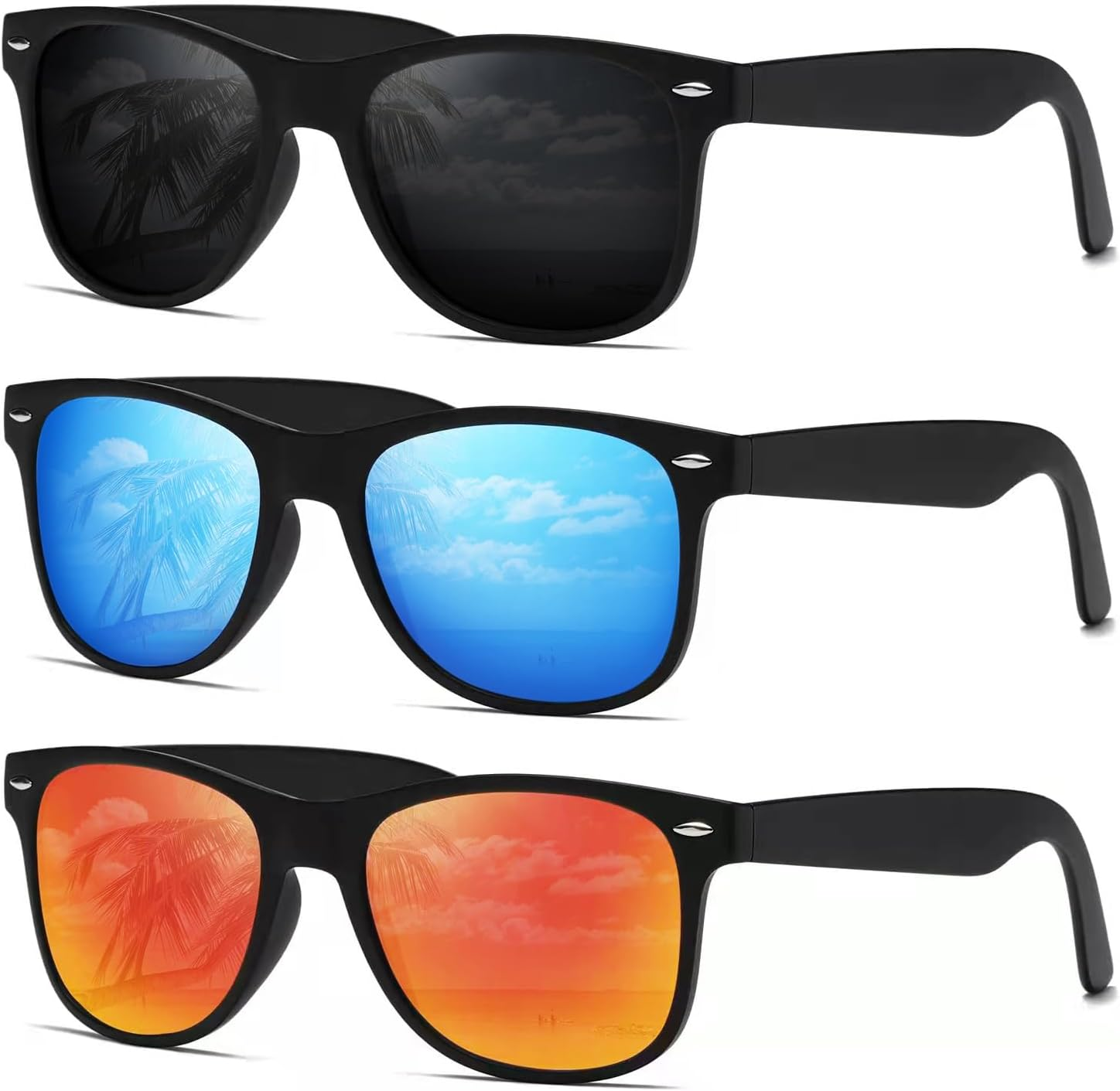 Sunglasses for Women Men- Polarized Sun Glasses Womens Mens Retro Mirror Lens for Driving Fishing UV400