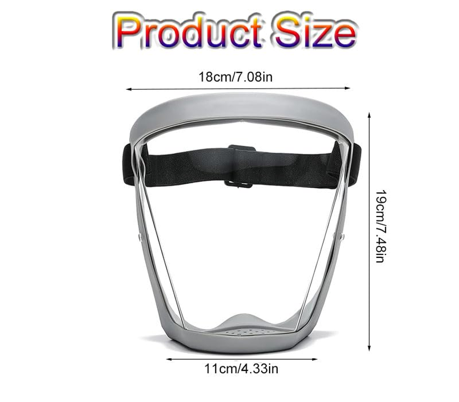 WADY Face Shield, WADY - Anti-Dust & Fog-Free Face Shield, Anti-Dust and Fog-Resistant Face Shield, Anti-Fog Protective Full Face Shield, Safety Face Shield, Grinding Shield Face Mask (Grey) image number 5