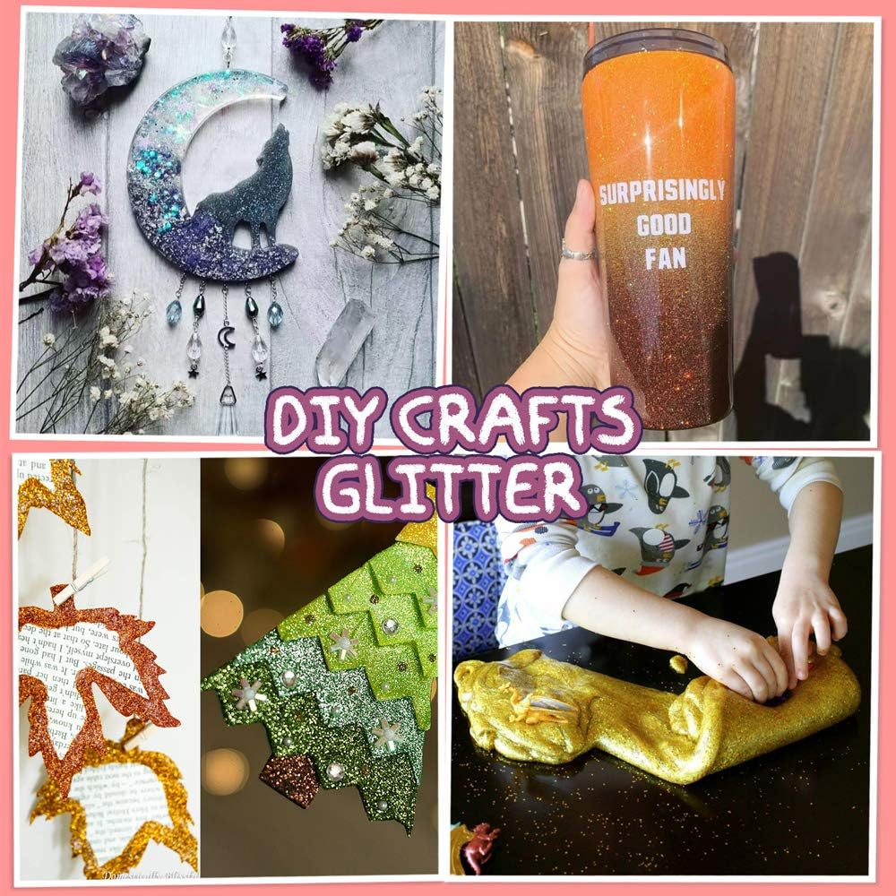 Extra Fine Glitter, Set of 24 Colors Nail Arts Face Hair Eye Lip Gloss Makeup Glitter, Slime,Tumbler and Epoxy Resin Crafts Loose Powder Shaker image number 2