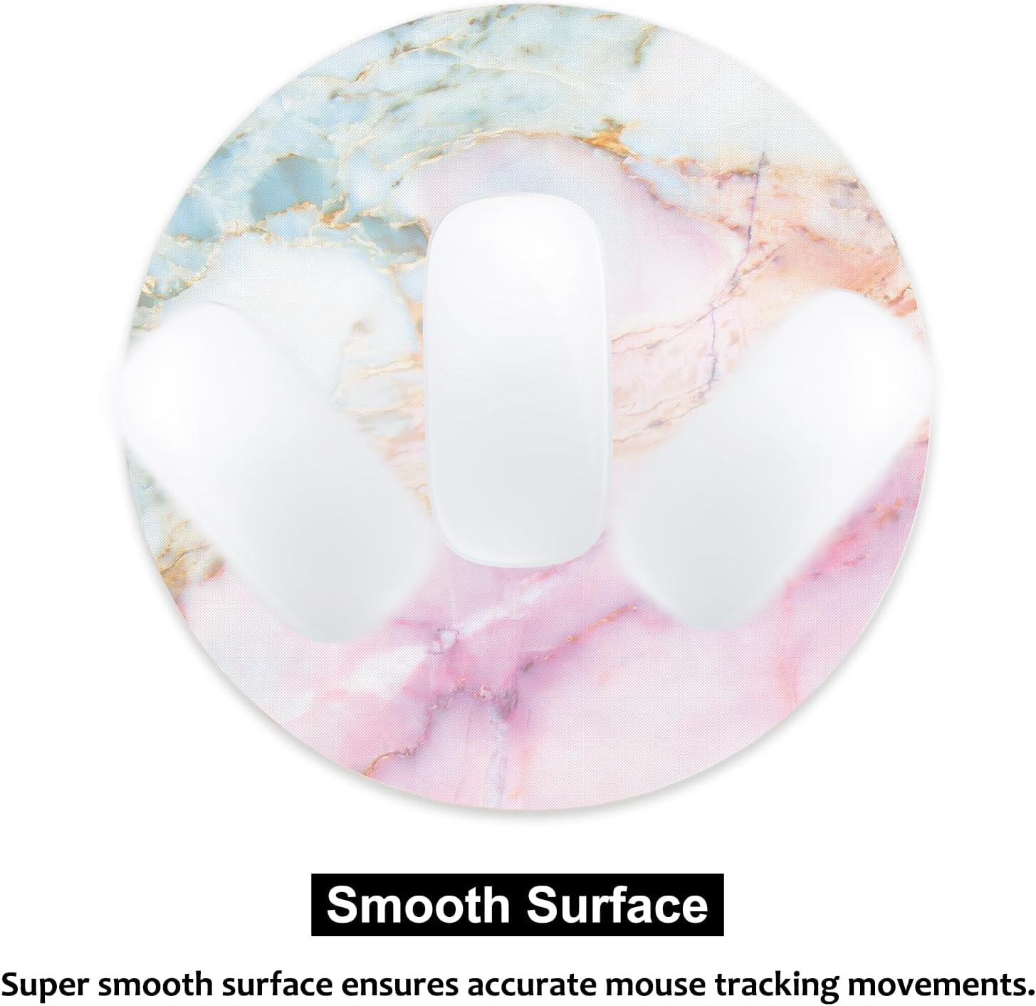 Small Mouse Pad 7.9 X 7.9 Inch, Audimi round Mouse Pad for Laptop Wireless Mouse Home Office Travel, Portable & Washable Cute Marble image number 3