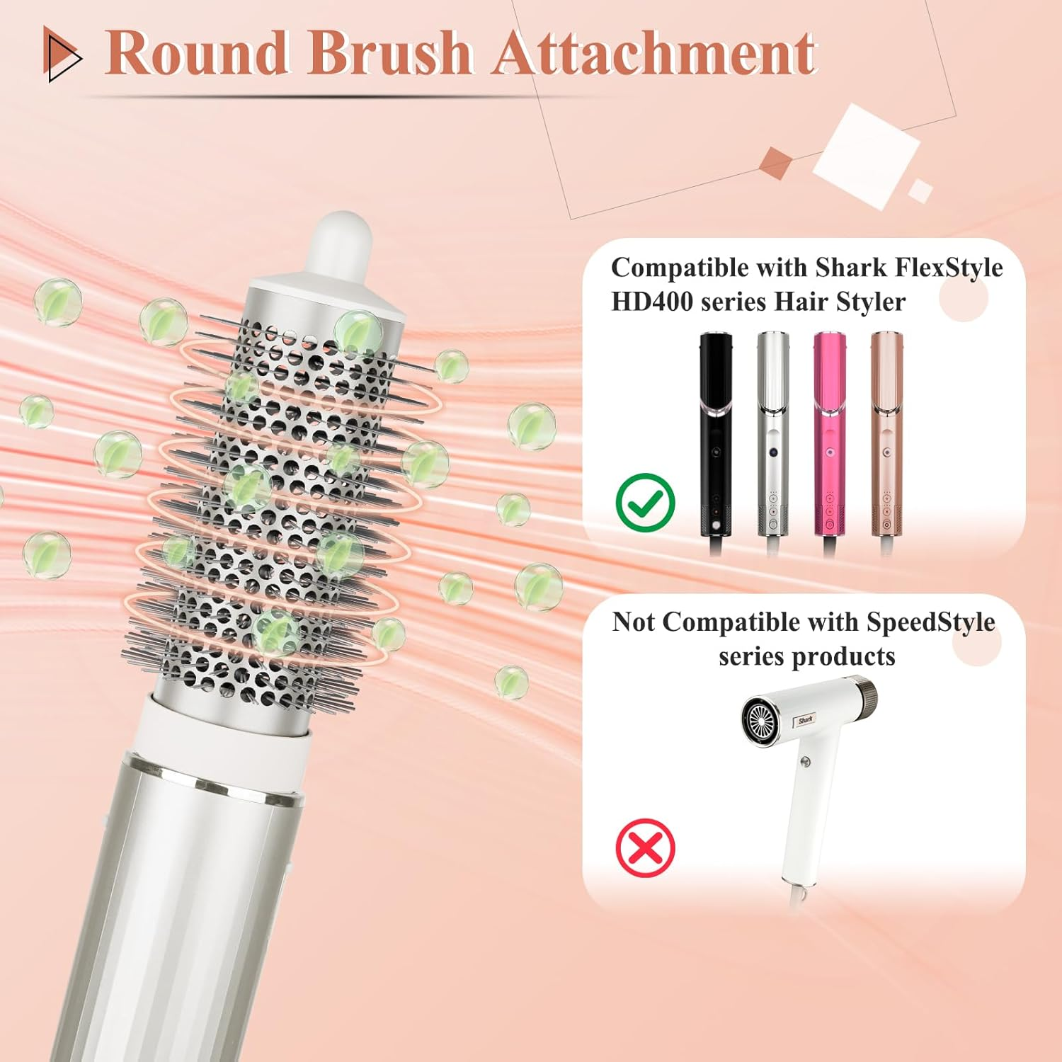 ZEPHBLOW round Volumizing Brush for Shark Flex Style HD430/435/440, round Brush Attachment Compatible with Shark Flexstyle Air Styling & Drying System, Ideal for Volumizing Styling - Stone image number 6