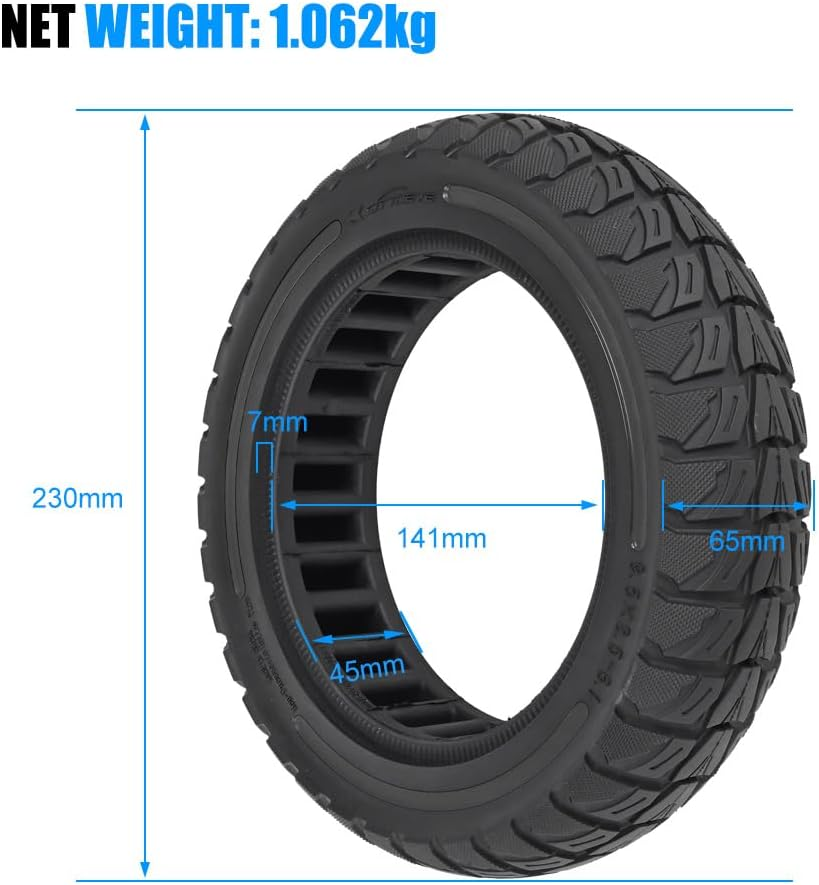 Prodrocam 9.5 Inch Solid Tyres for NIU Kqi3 Electric Scooter, 9.5 X 2.5-6.1, Solid Rubber, Honeycomb, Black (Pack of 2) image number 1
