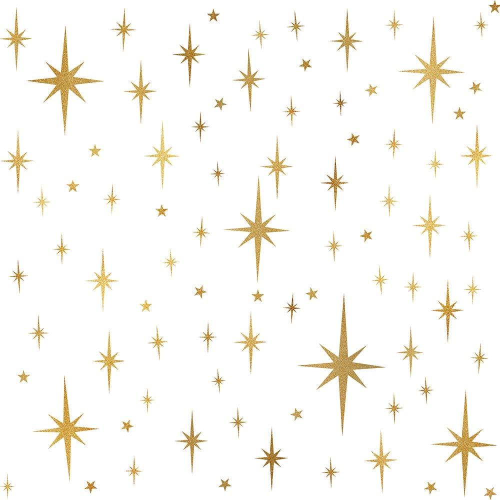 Sparkle Decals Star Decals, Nursery Wall Decal, Kids Room Decor, Star Wall Decor, Sparkle Wall Art, Baby Room Star Wall Sticker Peel&Stick Removable Decals (Vintage Gold)
