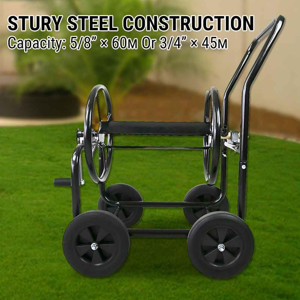 Garden Hose Reel Cart Water Wagon Trolley Yard Lawn Outdoor Planting Heavy Duty image number 2