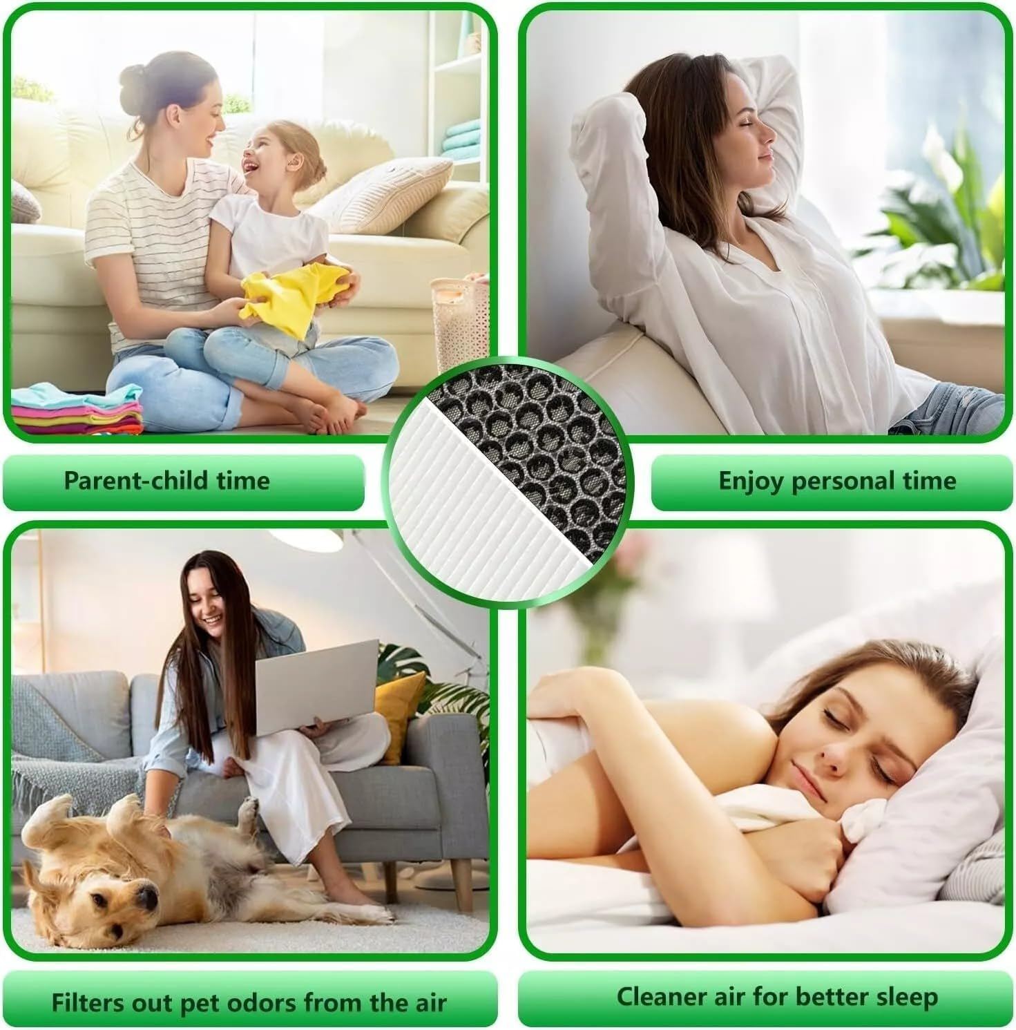 [2 Pack] Ideer Life Replacement Filter for Breville Airrounder Purifier LPH040/408 - Compatible with LPH040/408