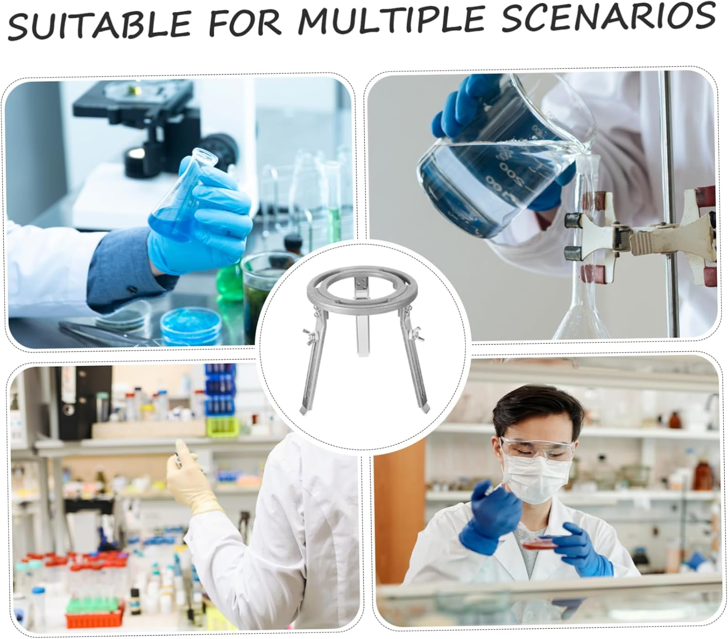 PLAFOPE Aluminum Alloy Experiment Tripod Liftable Heating Stand for Beaker Support for Classroom Science Projects image number 5