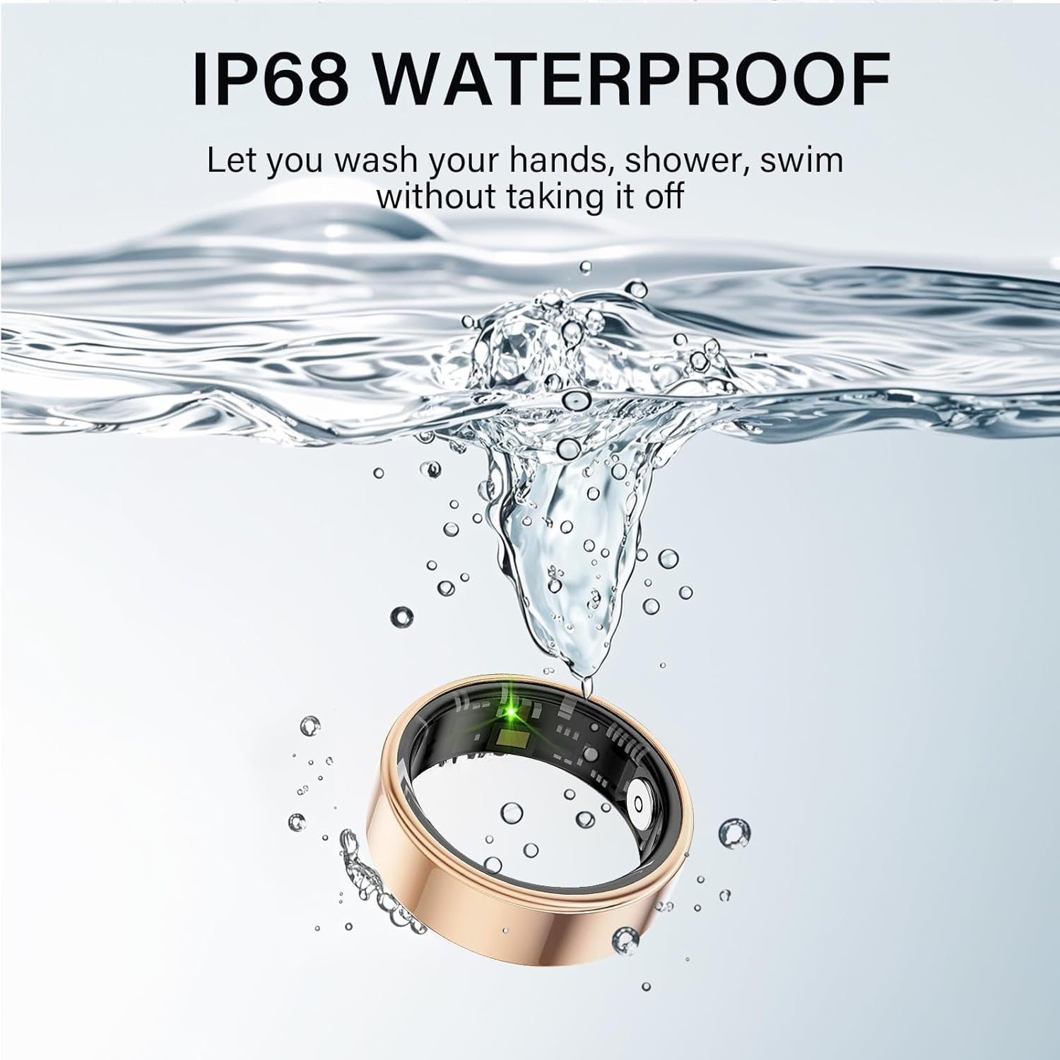 Smart Ring Health Management, Compatible with Android/Iphone, 8 Sports Modes, 3 Data Measurement Functions, IP68 Waterproof, USB Magnetic Charging, Camera Control image number 6