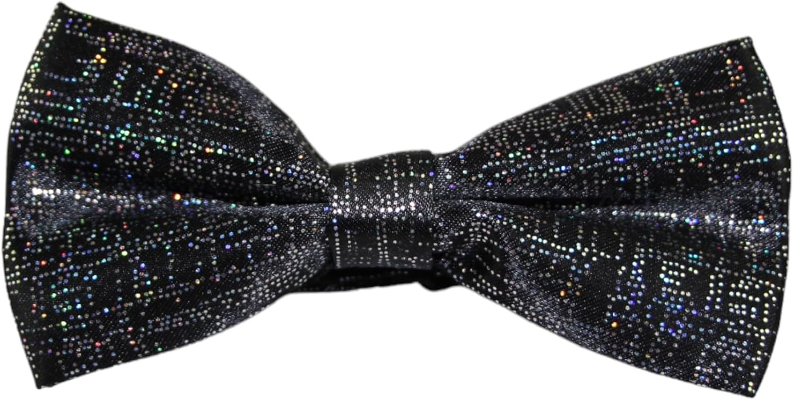 Mens Black Sparkly Glitter Patterned Bow Tie image number 3
