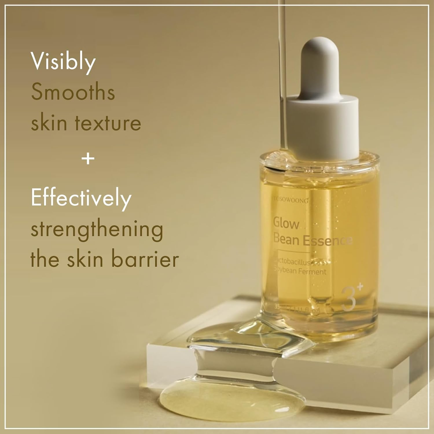 TOSOWOONG Glow Bean Essence, 31,025Ppm Soybean Ferment Extract, Glass Skin, Exfoliating, Hydrating, Radiant, Moisturizer, Barrier, Face Serum, Korean Skin Care, 33Ml / 1.11 Fl. Oz. image number 2