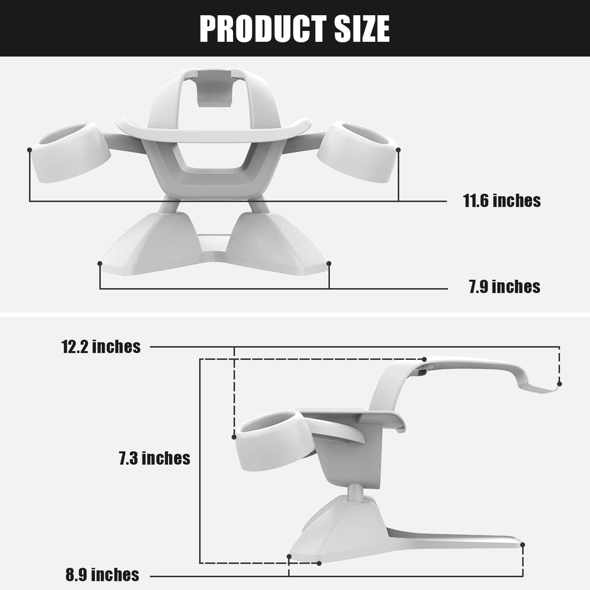 Qutumill VR Stand, Virtual Reality Headset Stand Display Holder Storage for Oculus Quest 3/3S, Quest2, Quest, Rift, Rift S, Valve Index Headsets & Touch image number 2