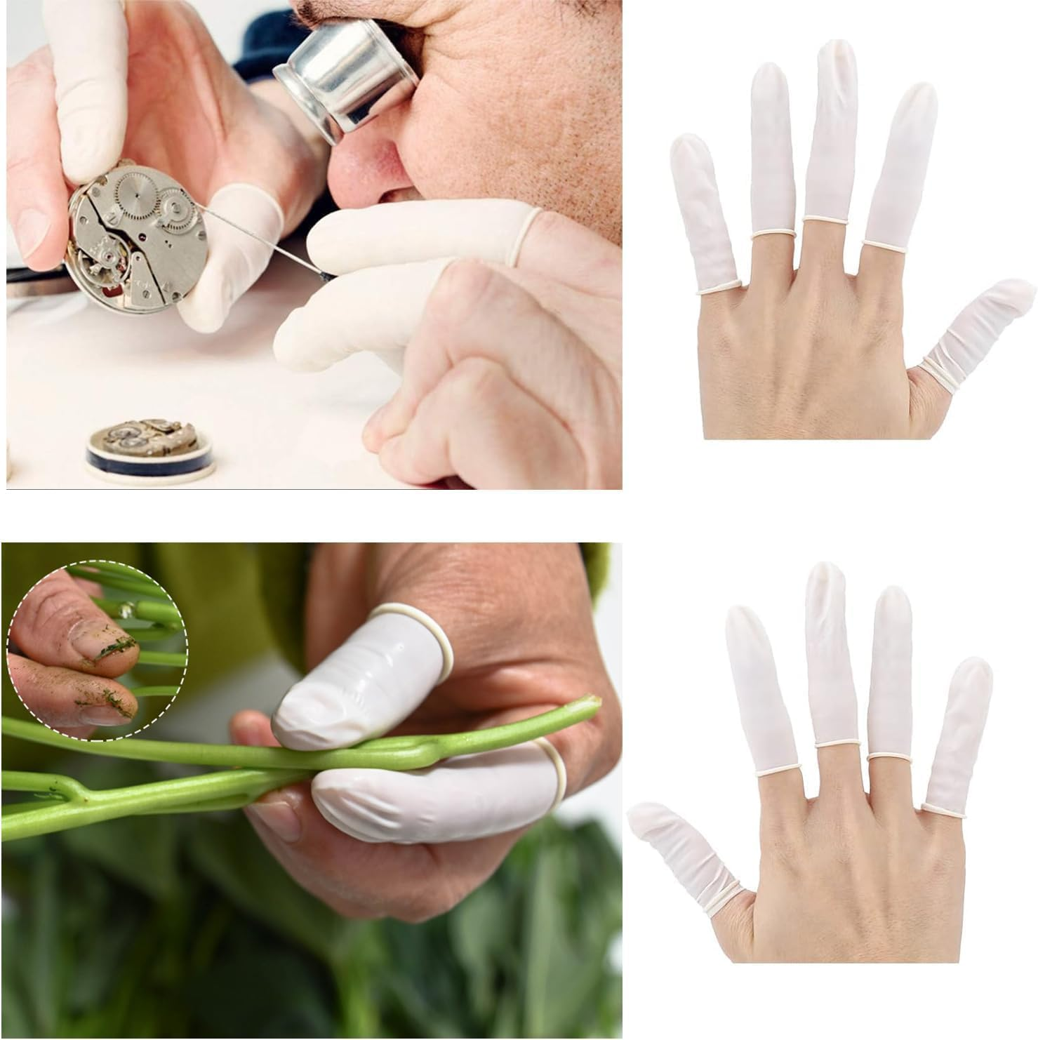 Latex Finger Cots Protectors,400Pcs anti Static Fingertip Protective Fingers Cots,Latex Finger Cots anti Static Fingertips,Rubber Fingertip Protective Fingers Cots,Latex Rubber Finger Caps Finger Cots image number 3