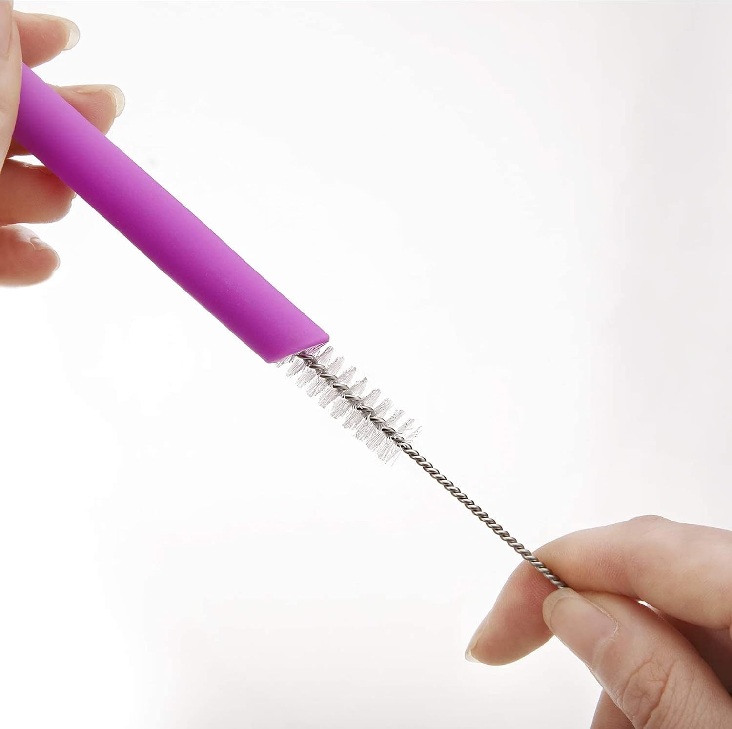 Sulfar 2 Straws Cleaning Brush - BPA Free - 2 Heavy Bristle Straw Cleaner for Washing Ss Drink Straws, Tea Pot Spout, Glass Bottles, Mini, Micro, Pipe