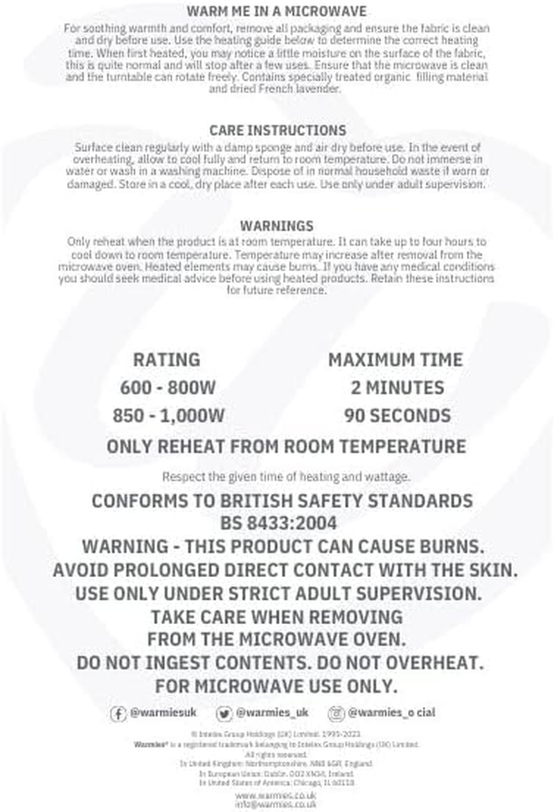 Warmies Hot-Pak Sloth Microwavable Weighted Headpack with French Lavender Scent. Hot or Cold Wheat Bag for Cool Relaxation and Warm Relief image number 4