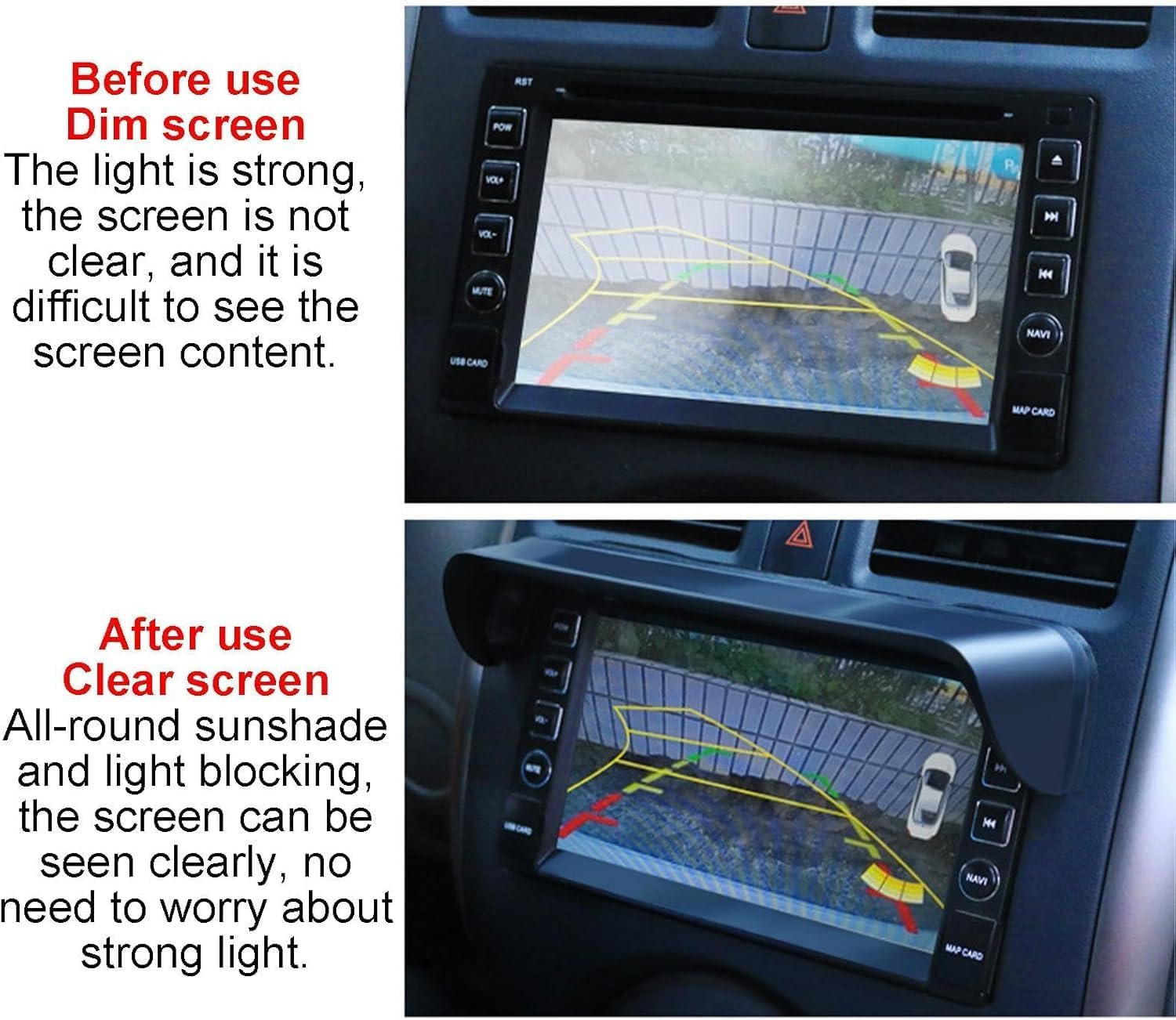 Navigation Sunshade Visor,Car GPS Navigator Sunshad,Gps Navigation Sun Visor Shade Shield,Anti Glare Shield Navigation Sun Hood Cover Car Navigator Screen anti Reflective Block (22X4X5.5Cm) (M) image number 3