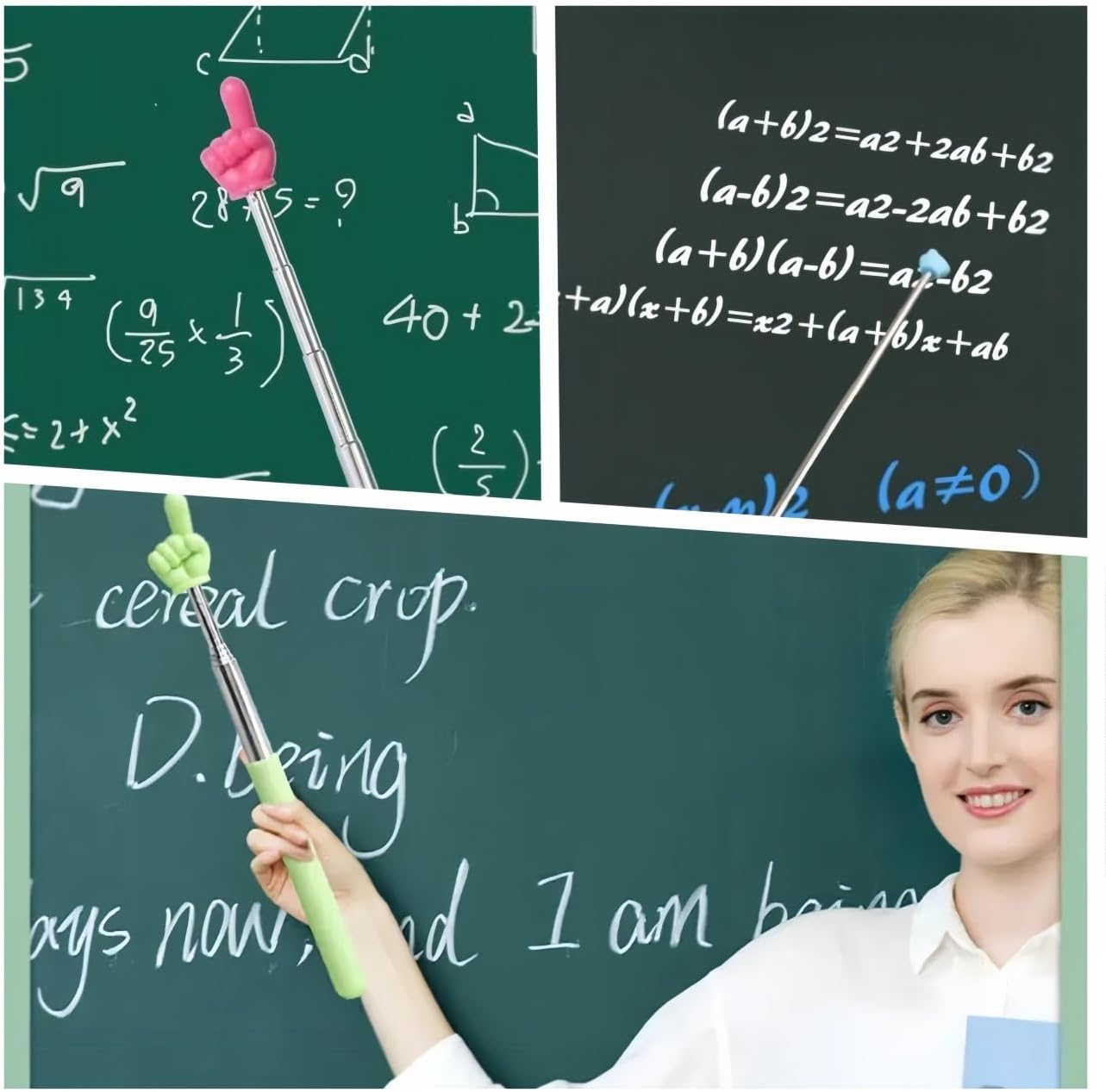 DOLANFYE Children Finger Reading Stick Point Reading Pen Kindergarten Student Teacher Teaching Reading Picture Book Finger Shape Mini Pointer Stick - Blue image number 6