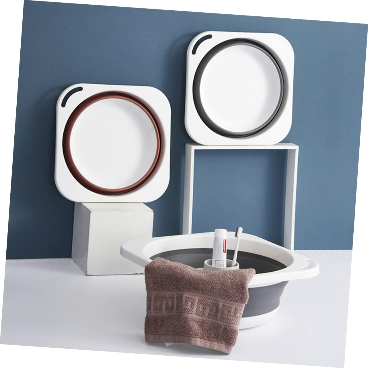 YOSADIER Space-Saving Folding Wash Basin Multi-Function Laundry Bucket for Kitchen Bathroom image number 2