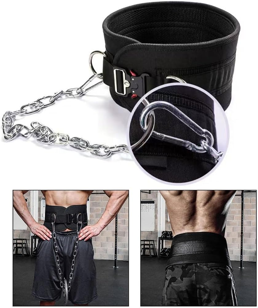 Dipping Belt with Chain for Weightlifting &ndash; Waist Support Belt for Fitness, Bodybuilding, Powerlifting, Squats, Gym Workout image number 5