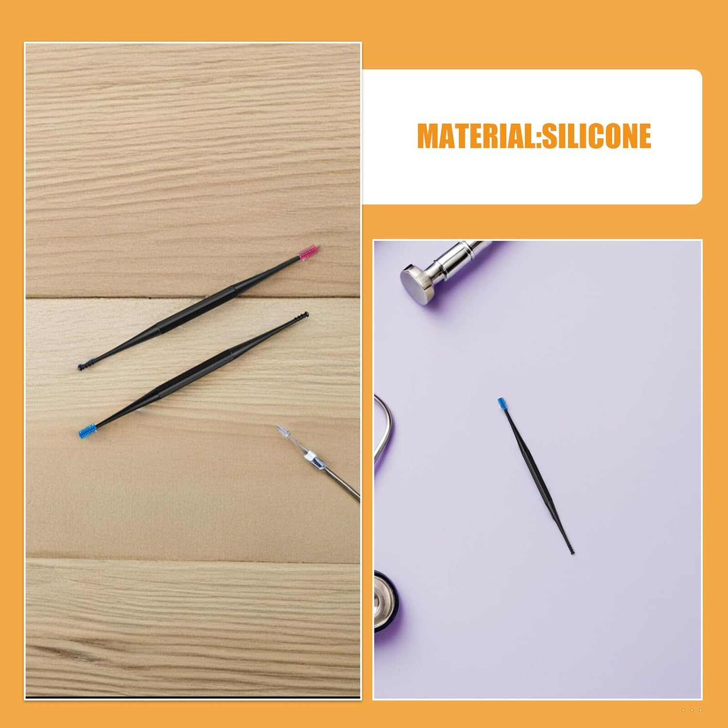 TEHAUX 12Pcs Double-Ended Silicone Ear Cleaner Spoon Portable Reusable Spiral Earwax Remover for Dry and Oily Wax Clean Ear Wax Removal Tool for Home and Travel Use image number 5